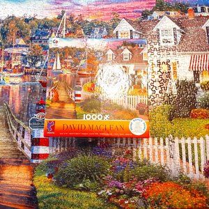 Ceaco David Maclean Jigsaw Puzzle Charles Harbor 1000 Pieces Complete